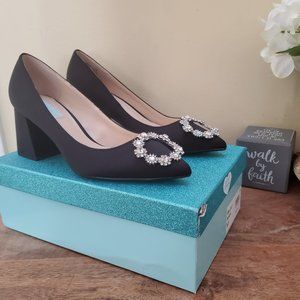 Betsey Johnson Lilly Crystal Embellished Buckle Pumps 8.5